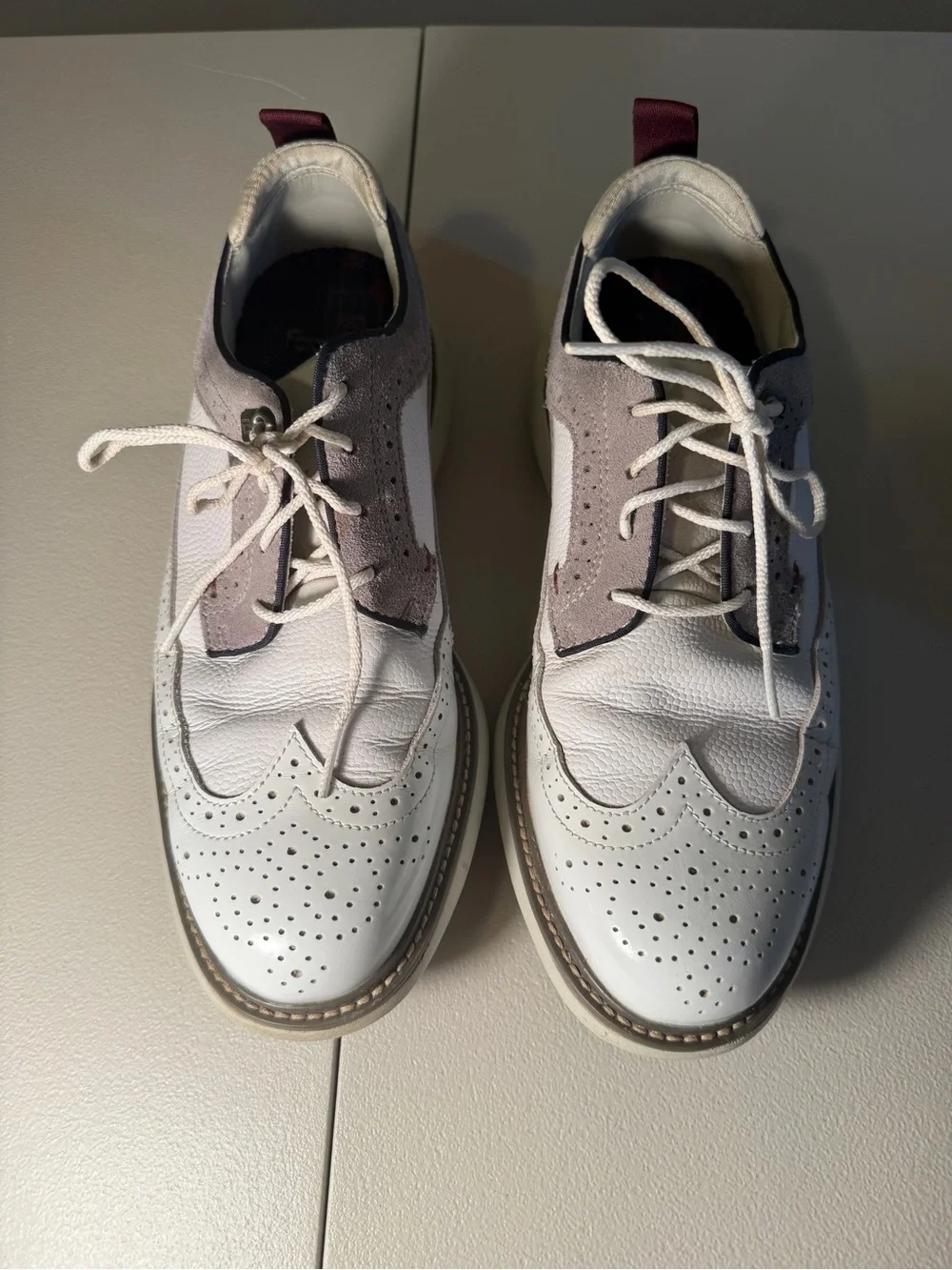 FootJoy X Todd Snyder Men’s Oxford Dress Wingtips Golf White Lace-Up Shoes 7.5M